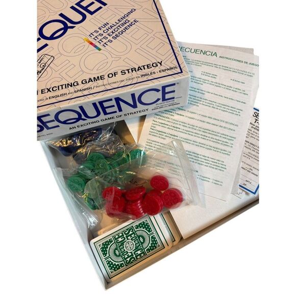 Sequence Board Game Strategy Fun & Challenging With Instructions In English & Sp - Picture 4 of 8